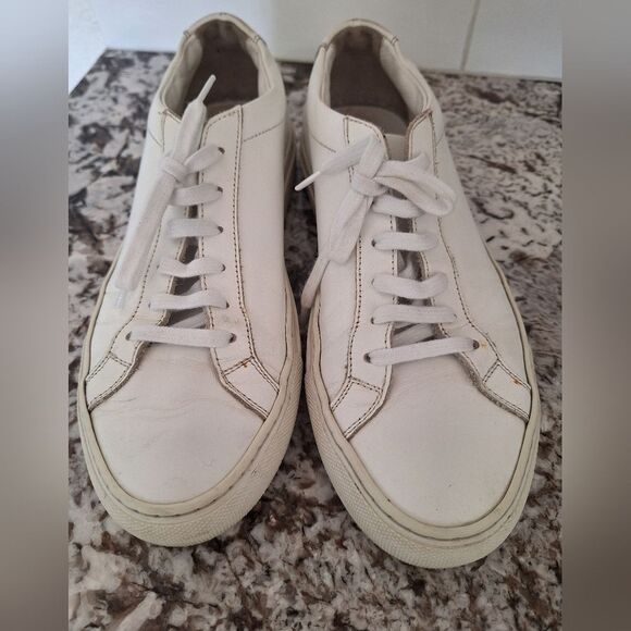 Women by Common Projects - White Low Achilles Leather Trainers - Size 38 (8 USA) - Picture 1 of 11